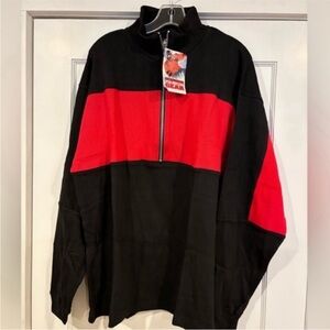 Vintage Marlboro Gear 1996 NEW Mens XL Half Zip Pullover Black Red Long Sleeve